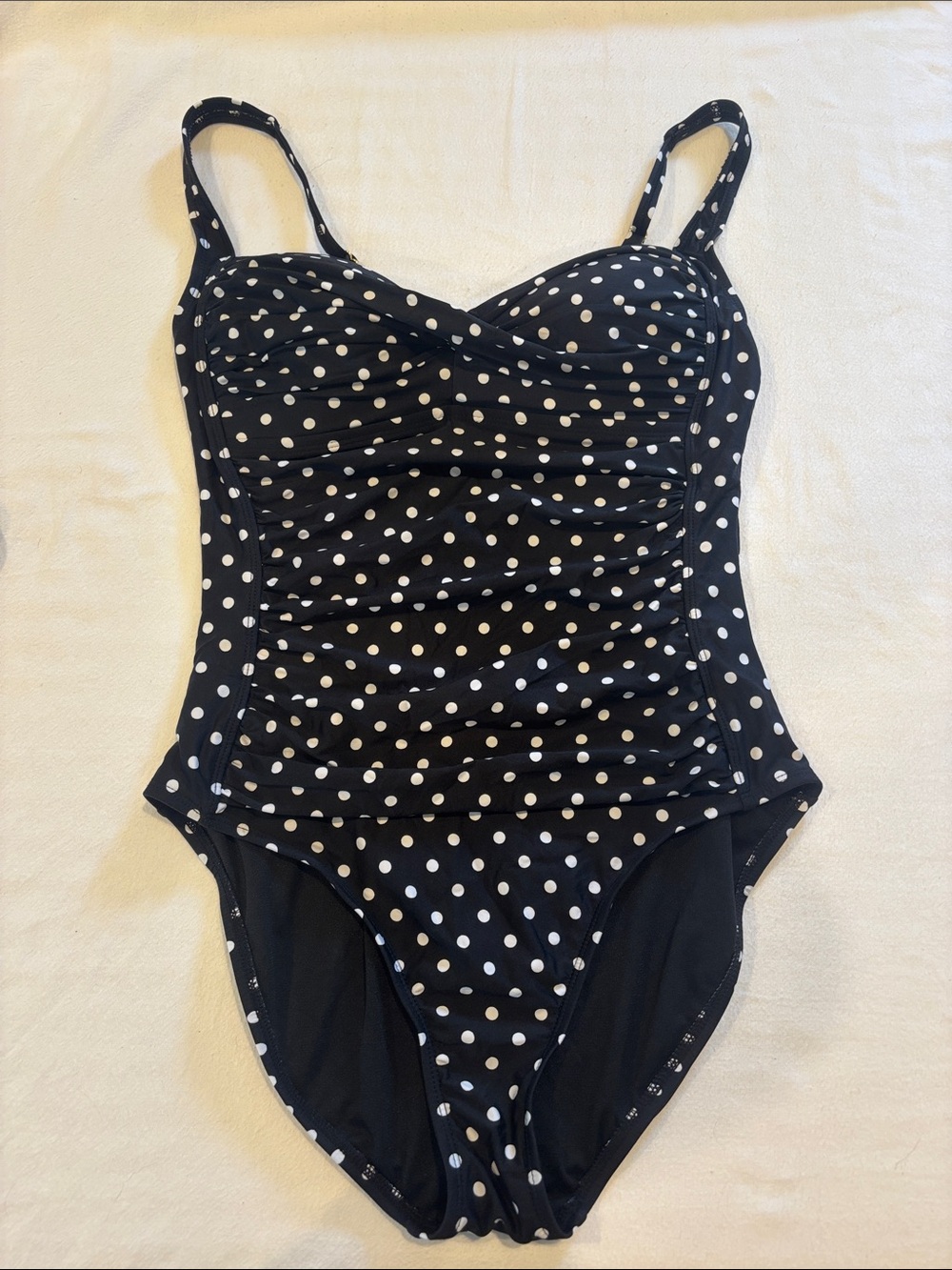 Black Polka Dot One-Piece Swimsuit